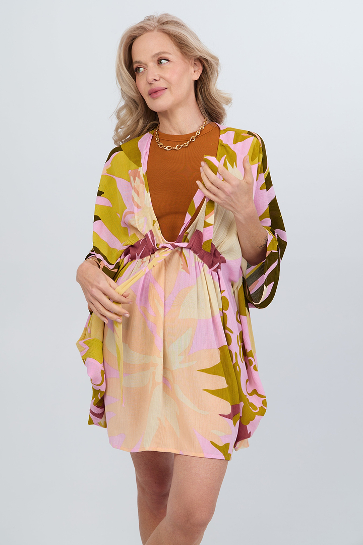 Multicolor Floral Short Kaftan