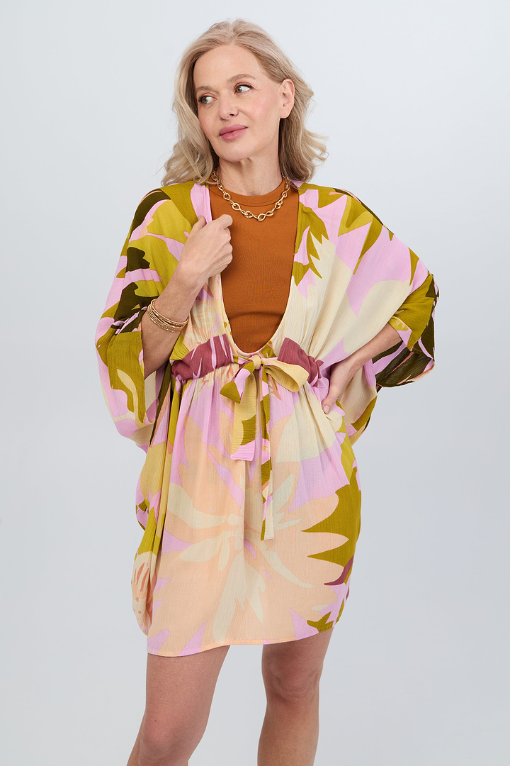 Multicolor Floral Short Kaftan