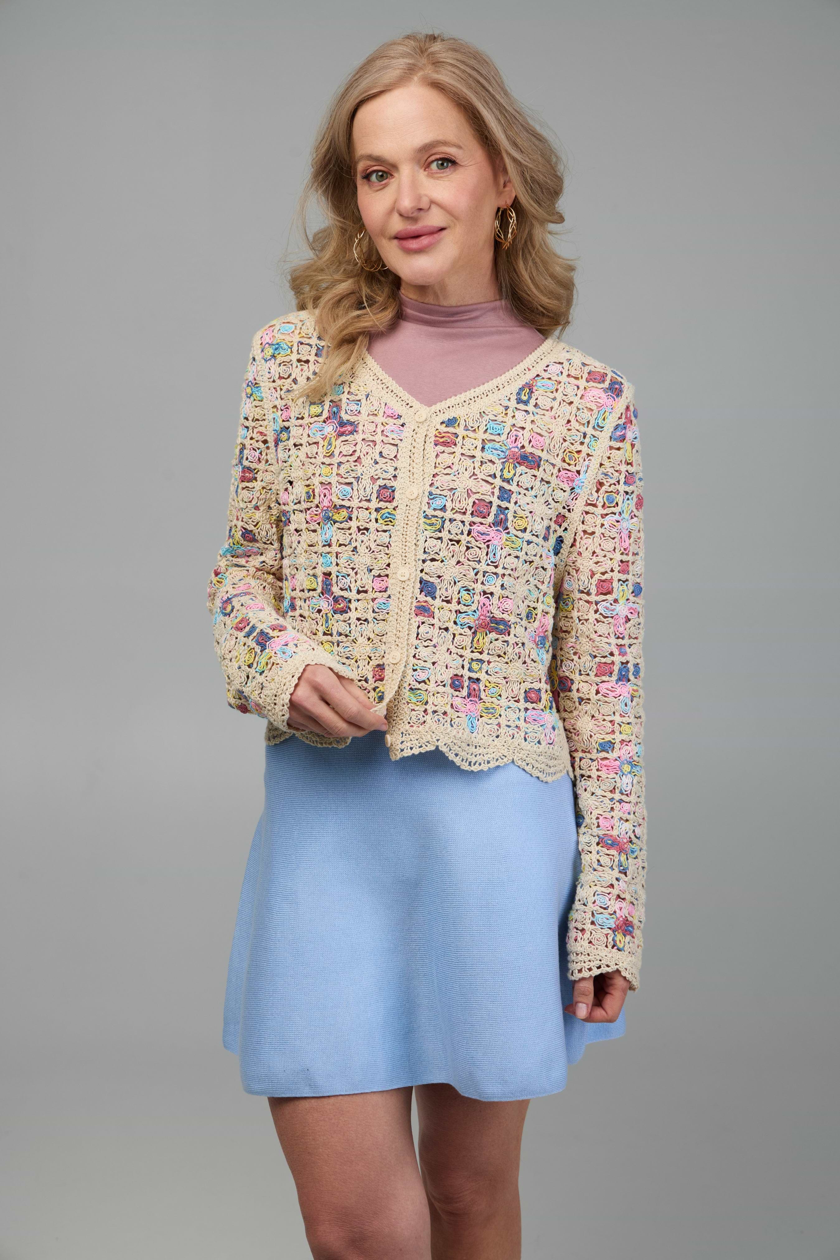 【SATIIIZ】Blion Round-Neck Cardigan Balloon Sleeve Textured Cardigan | Nuuly