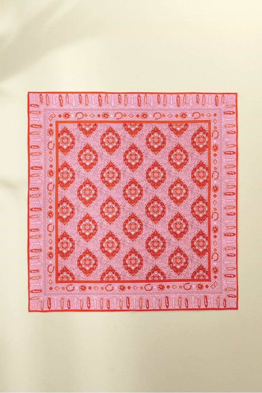 Blooming Mandala Print Bandana - Red