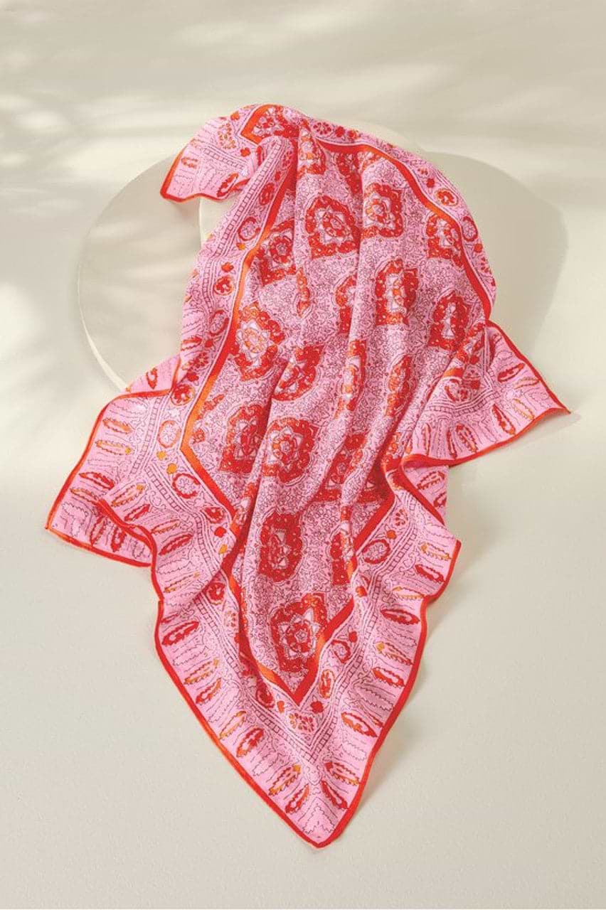 Blooming Mandala Print Bandana - Red