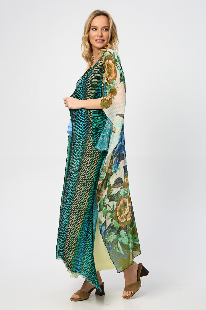 Shimmering Floral Print Kimono