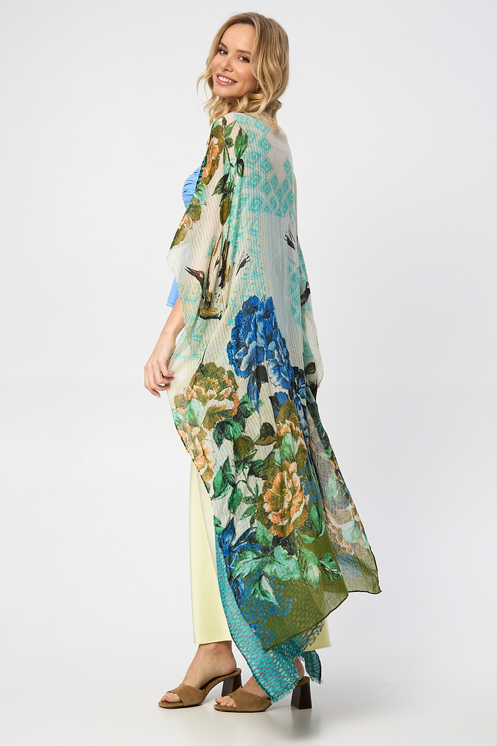 Shimmering Floral Print Kimono