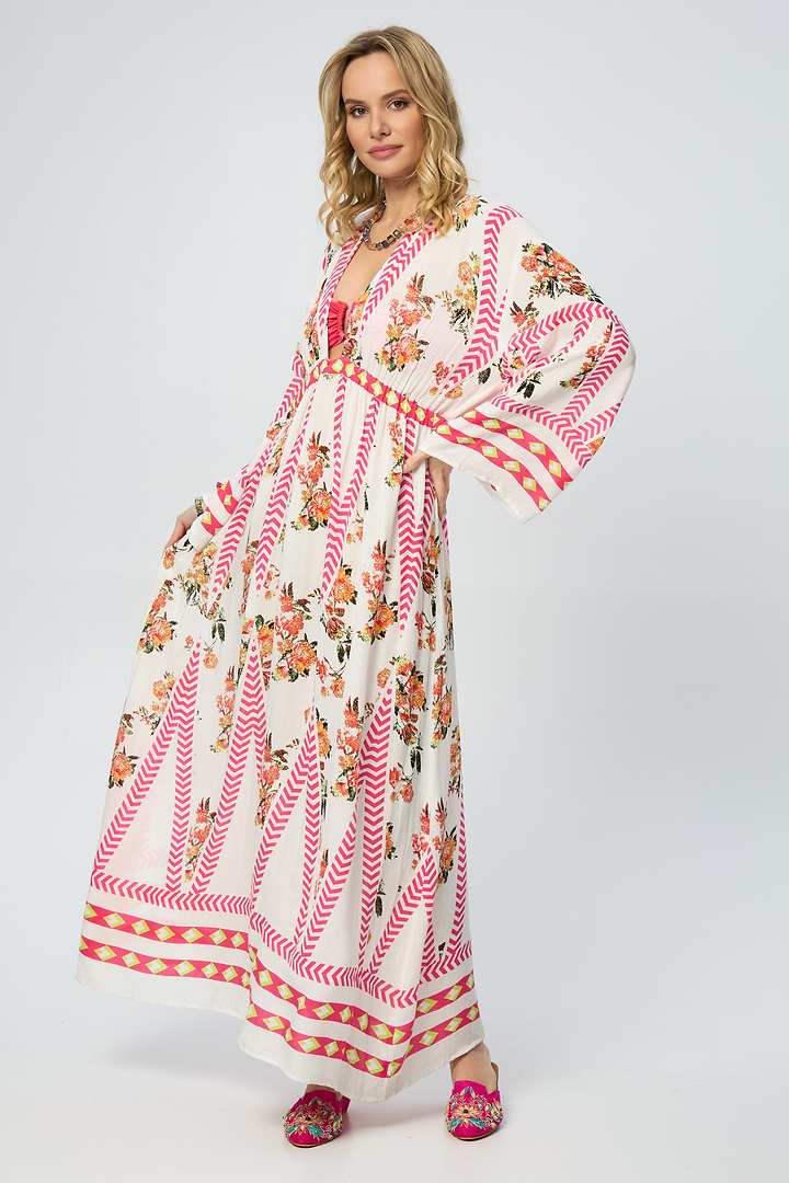 Aztec Floral Keyhole Kaftan