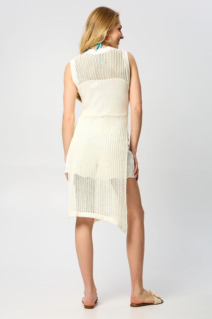 Cotton Crochet Cover Up Split Hem Kaftan