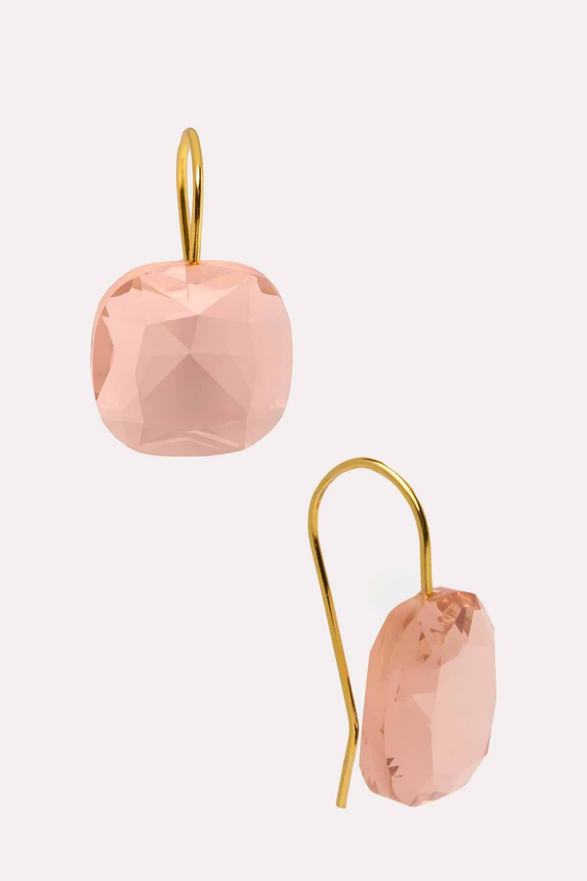 Floating Crystal Earring - Light Pink