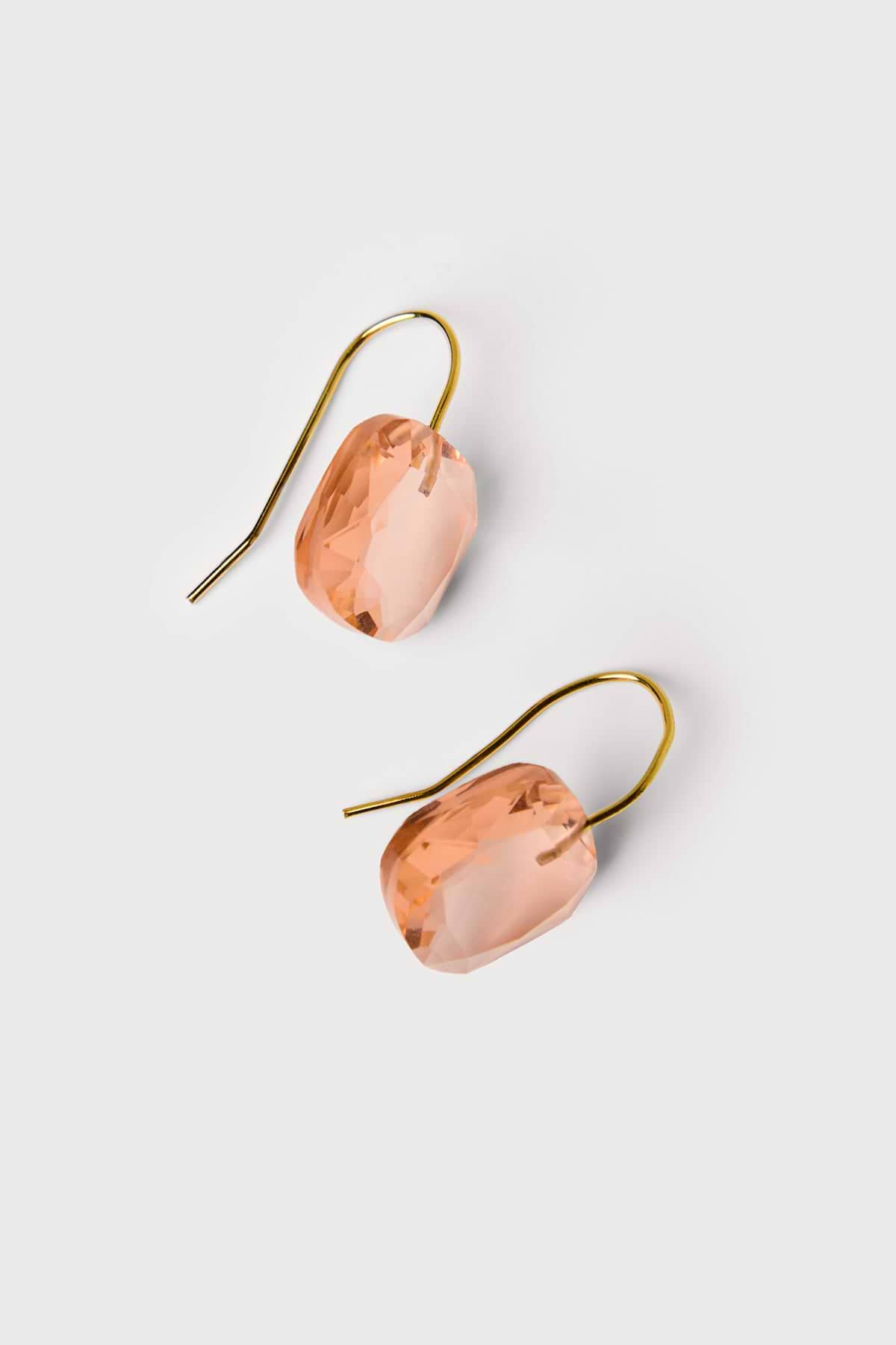 Floating Crystal Earring - Light Pink