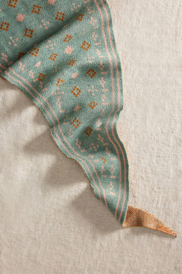 Foulard Knit Triangle Scarf - Light Blue