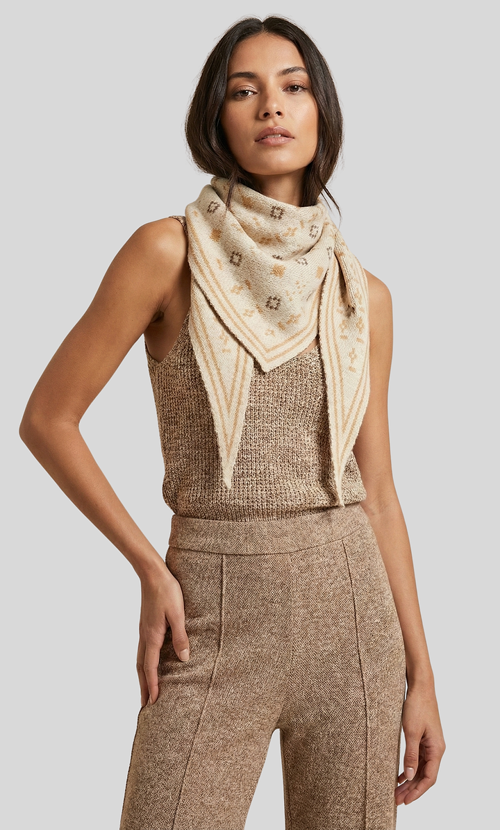 Foulard Knit Triangle Scarf - Cream