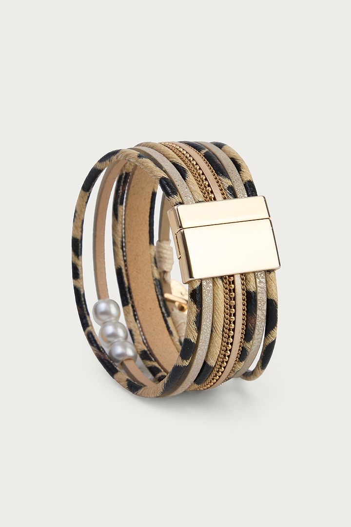 Animal Print Leather Bracelet