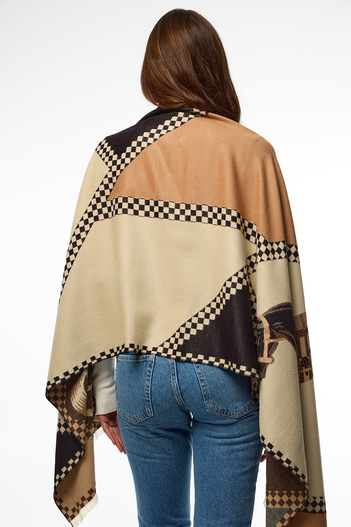 Equestrian Reversible Scarf - Brown