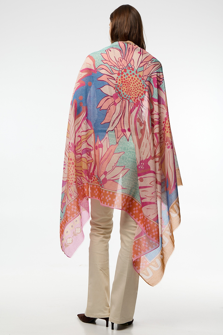 Floral Haze Printed Scarf - Pink