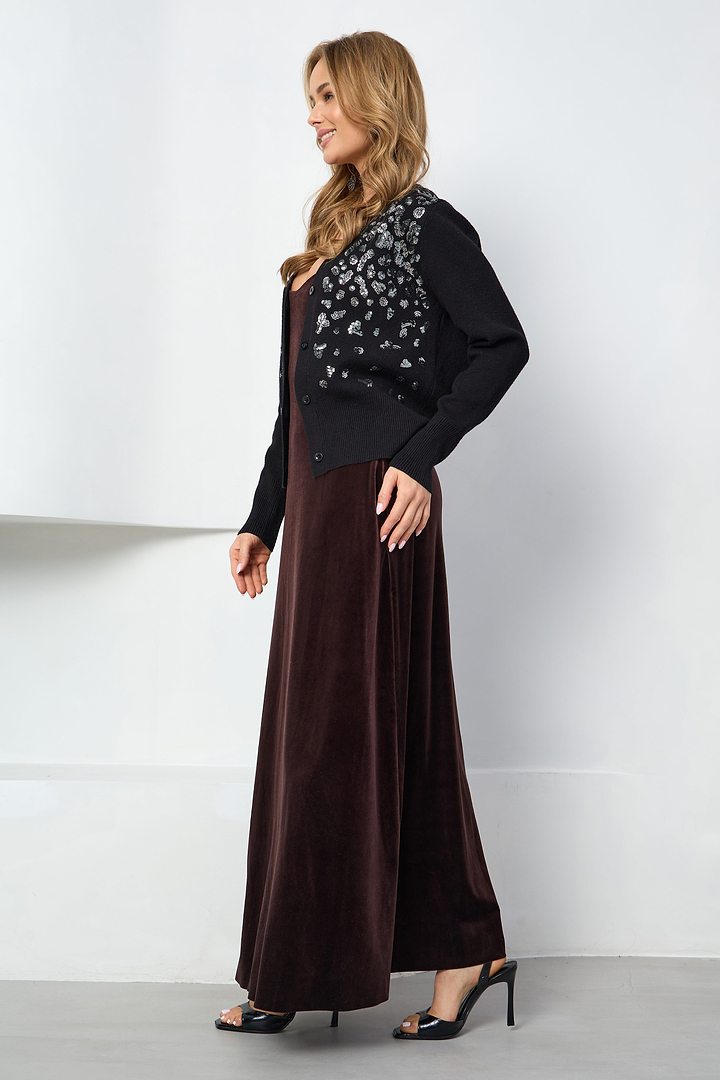 Deco Drip Sparkle Cardigan - Black