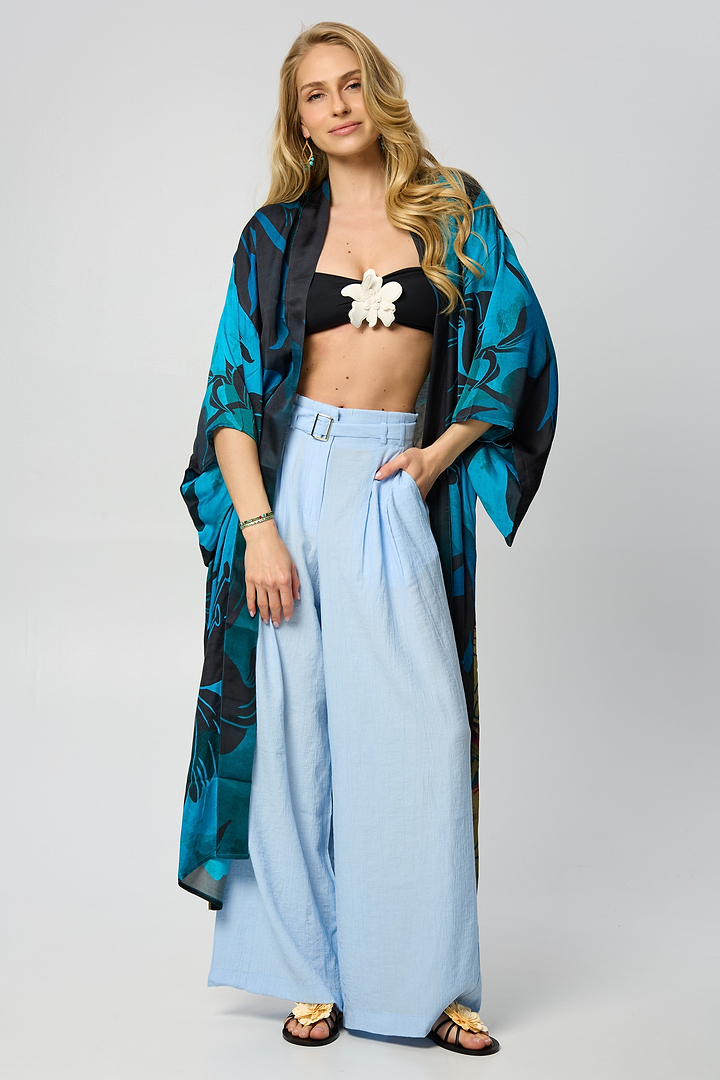 Summer ulta Kimono Abstract Midnight Blue