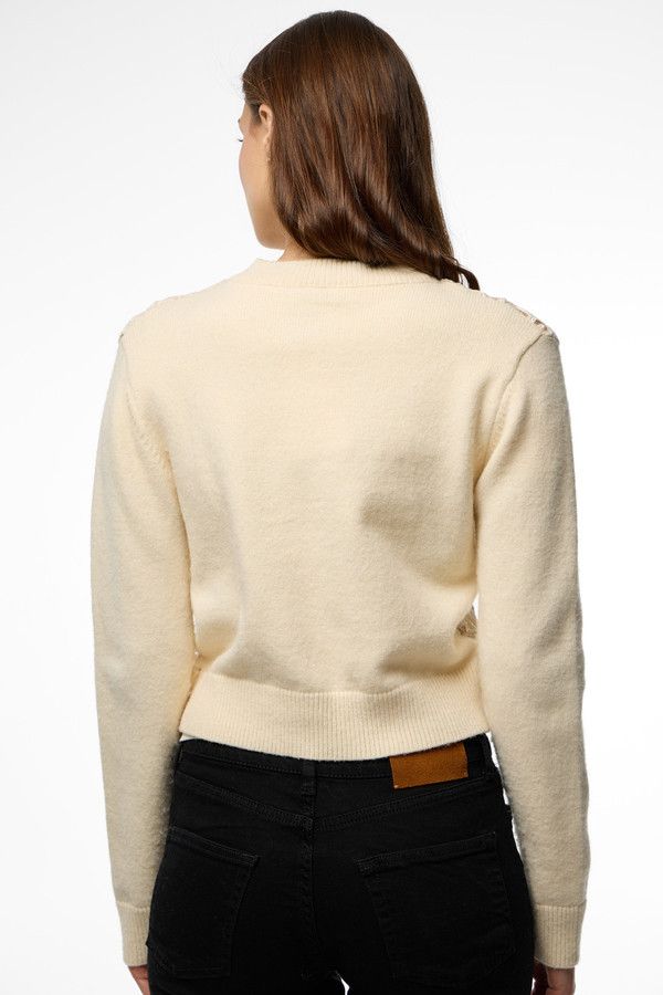 Floral Sketch Lace Cardigan - Ivory