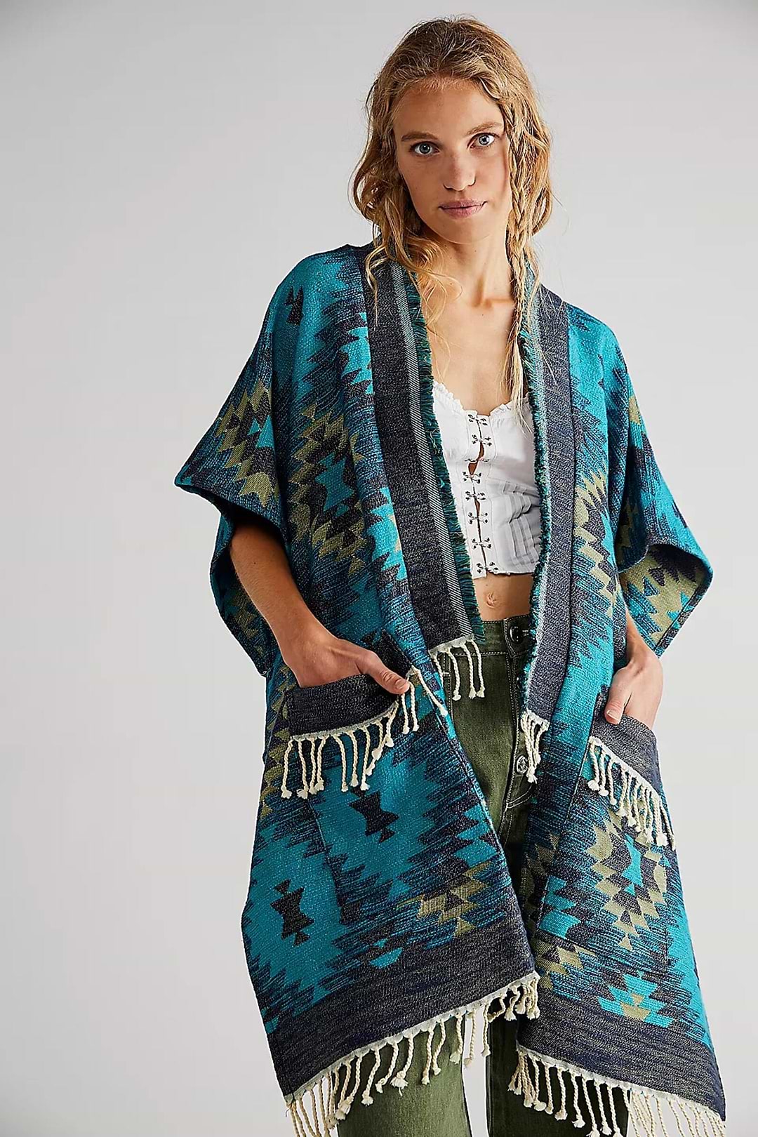 Aztec Fringed Ruana