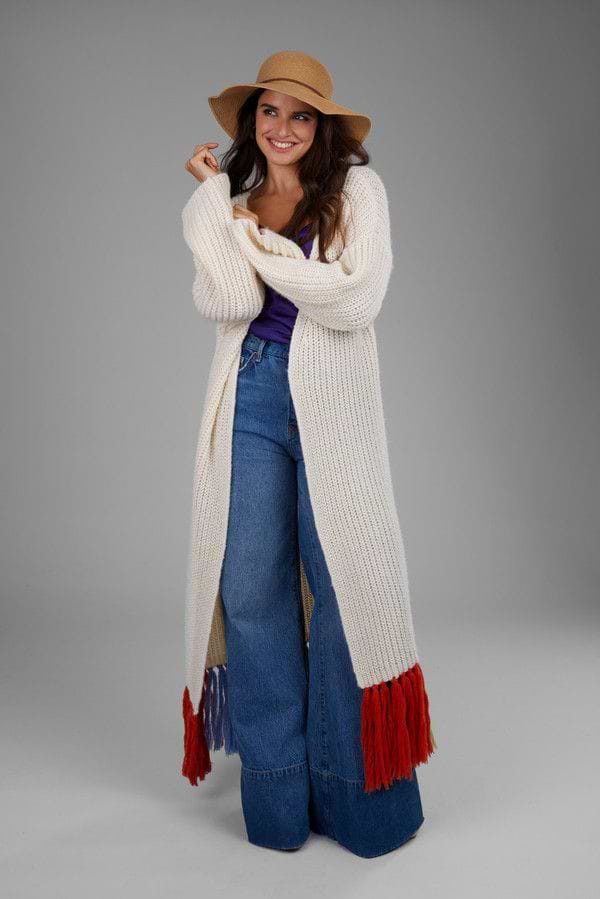 Rainbow Tassel Knit Kimono – SAACHI