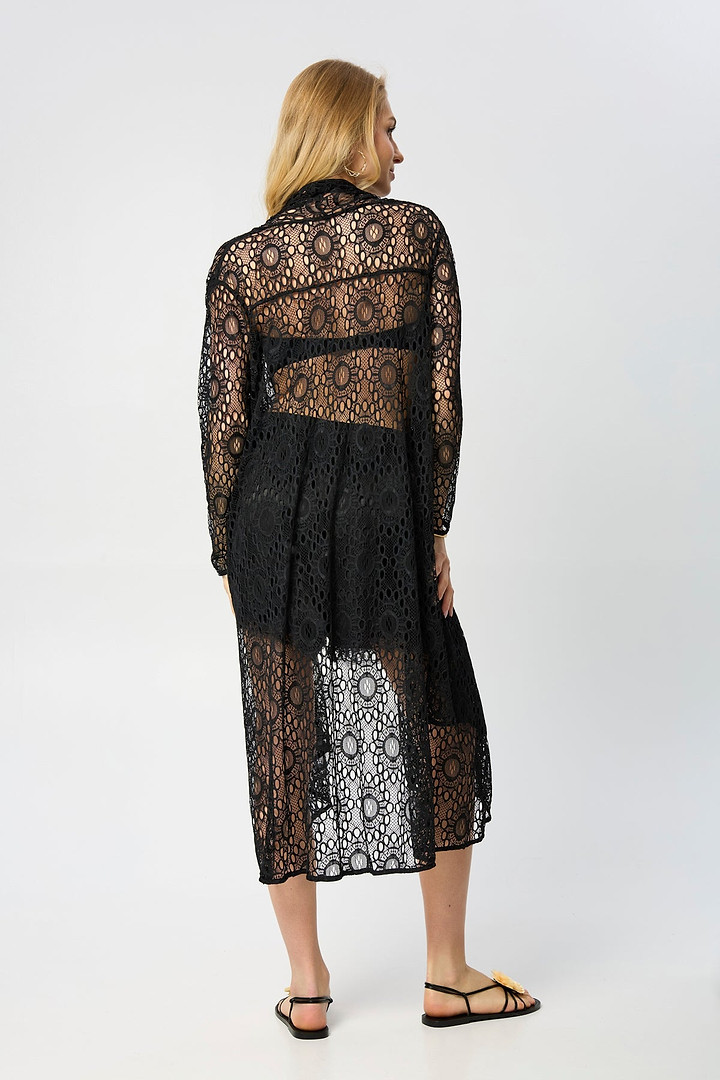 Black Long Lace Kimono