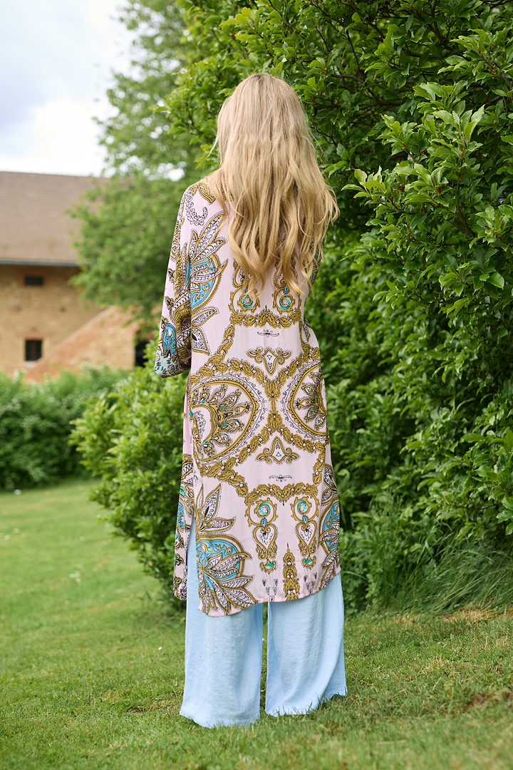 Multicolored Paisley Kimono Duster Long
