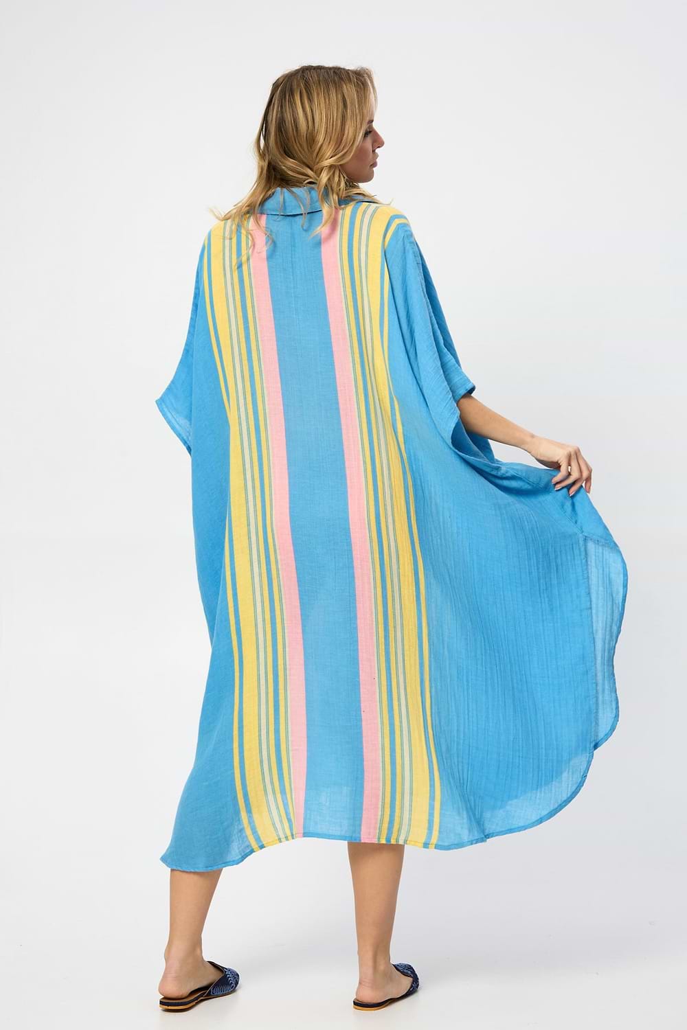 Striped Collared Kaftan