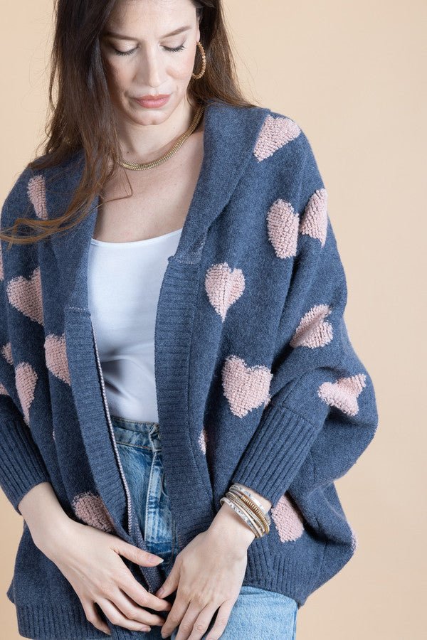Heart Ribbed Knit Cardigan – SAACHI