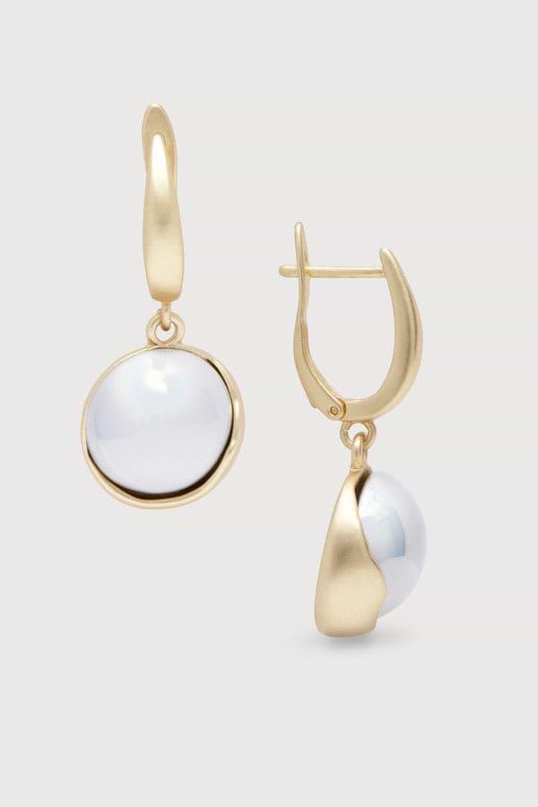 Colored Orb Dangle Earrings White