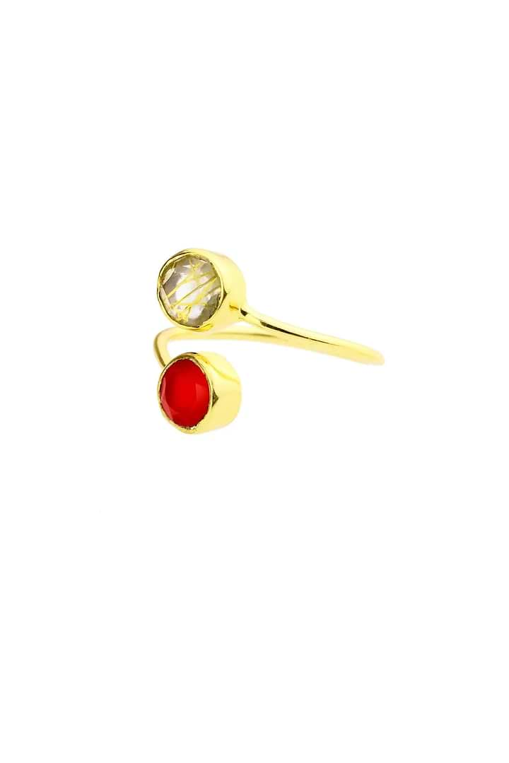 Double Gemstone Ring Red