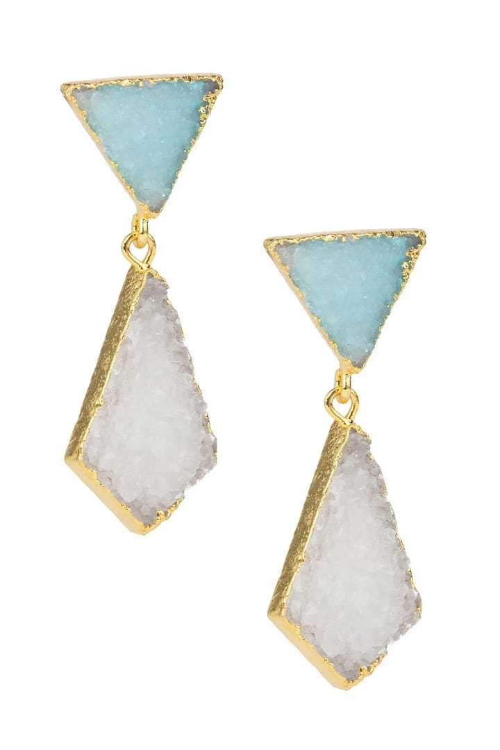 Carnival Multi Druzy Dangle Earrings White