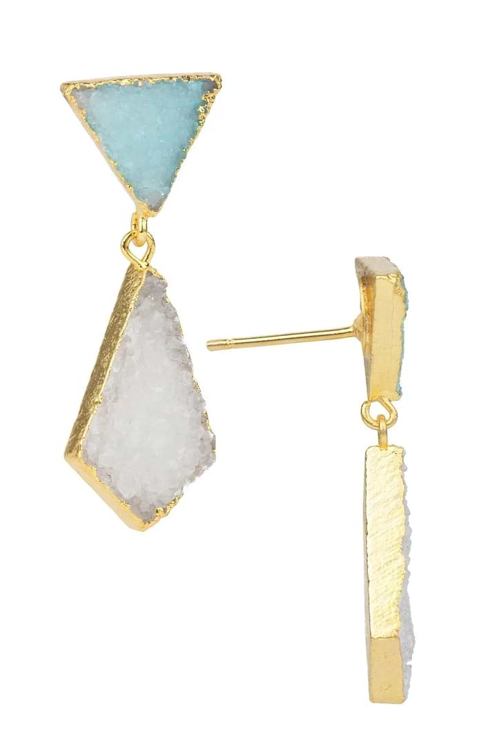 Carnival Multi Druzy Dangle Earrings White