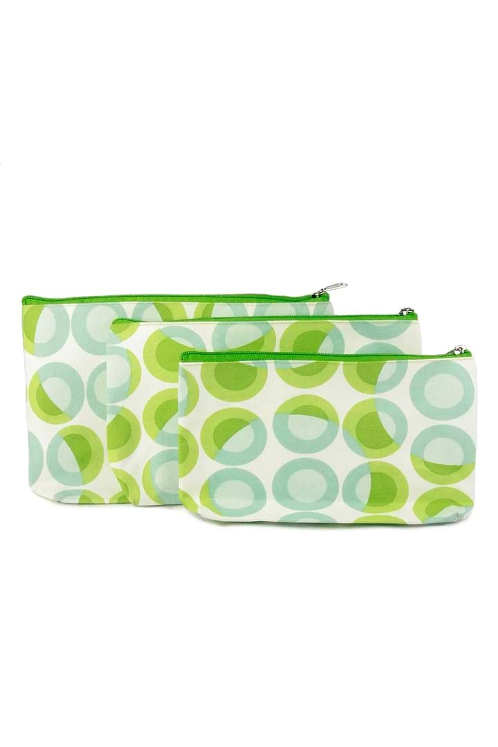 Retro Cosmetic Bag Green Yellow