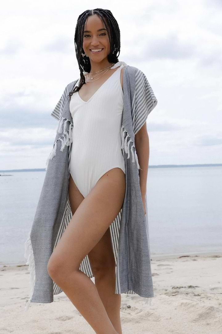 Turkish Towel Kimono Robe Gray