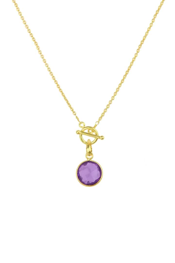  Round Pendant Necklace Purple