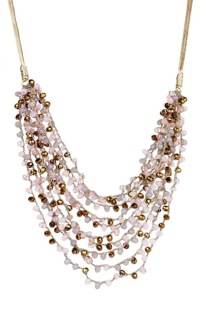 Mardi Beaded Statement Necklace Light Pink