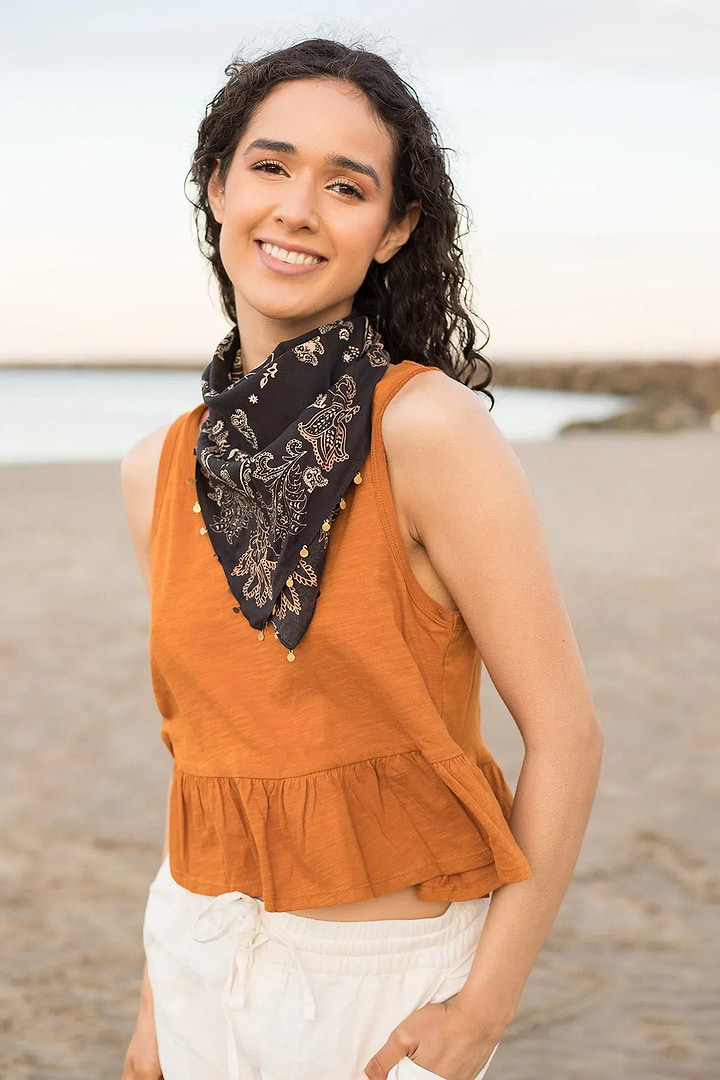 Embellished Paisley Bandana Black