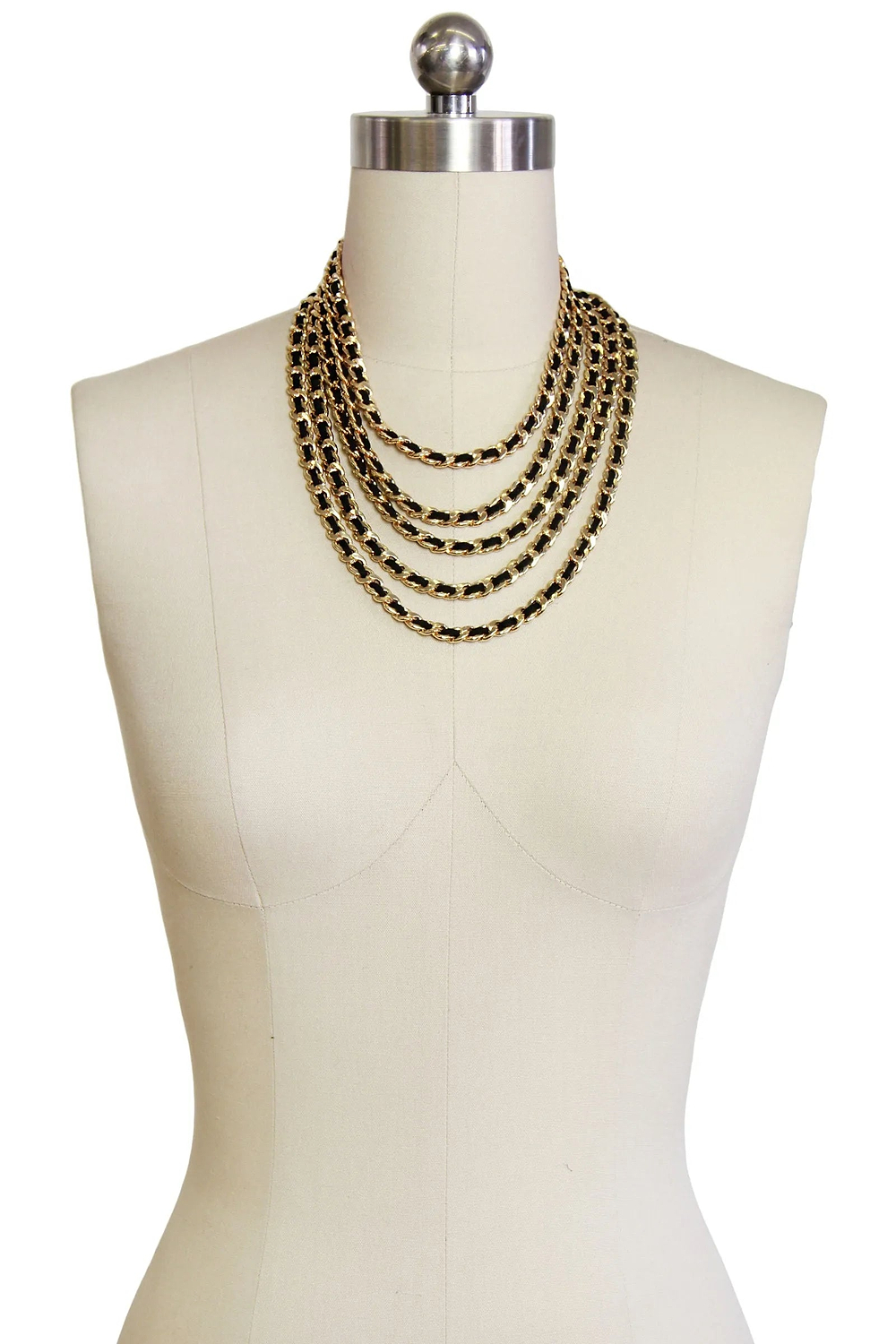 Leather Chain Necklace Black