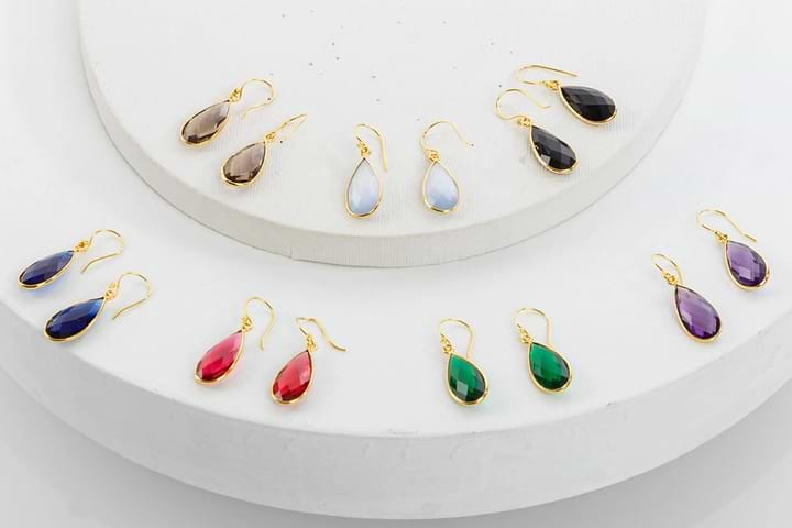 Single Gemstone Drop Earrings