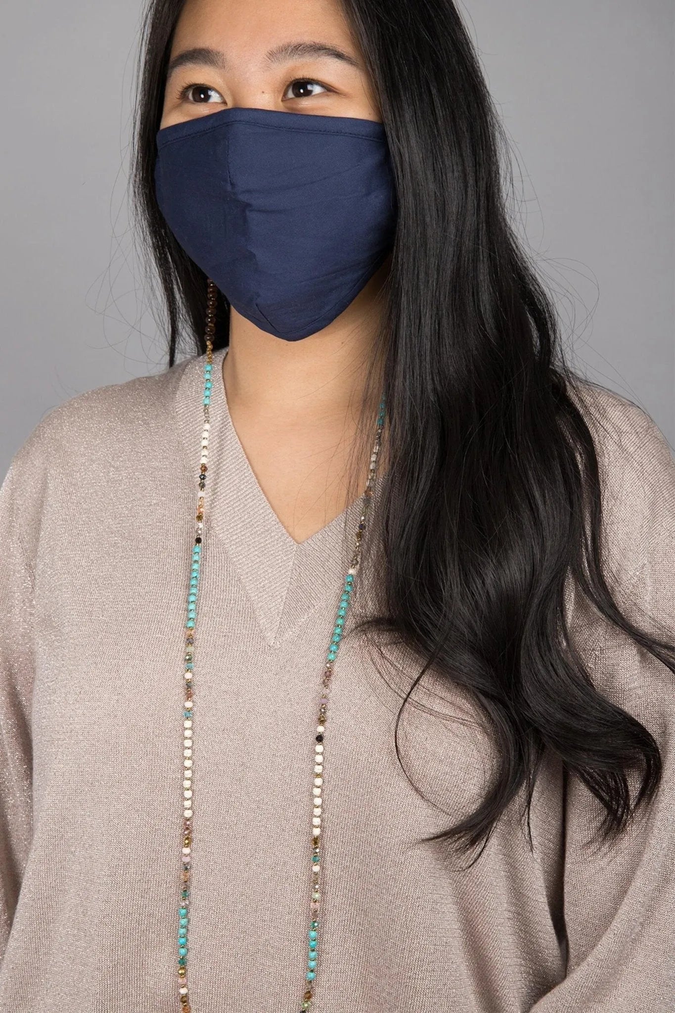 Hand-Beaded Convertible Mask Chain Light Multi