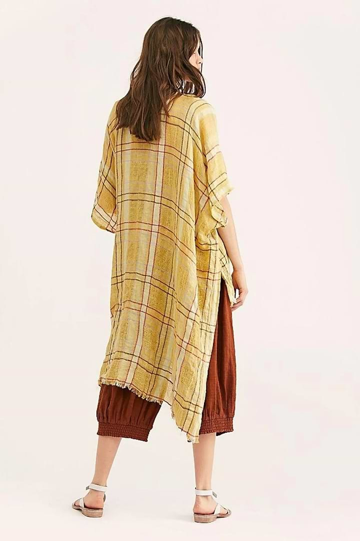 Reverie Plaid Kimono Khaki