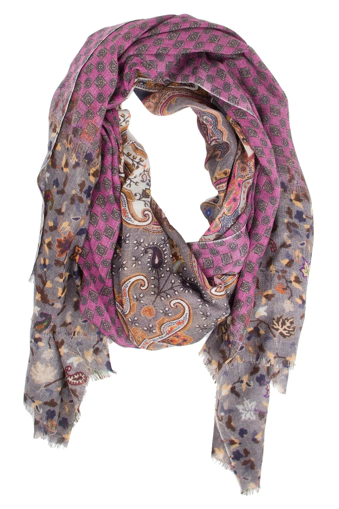 Camilla Paisley Scarf Pale Violetred