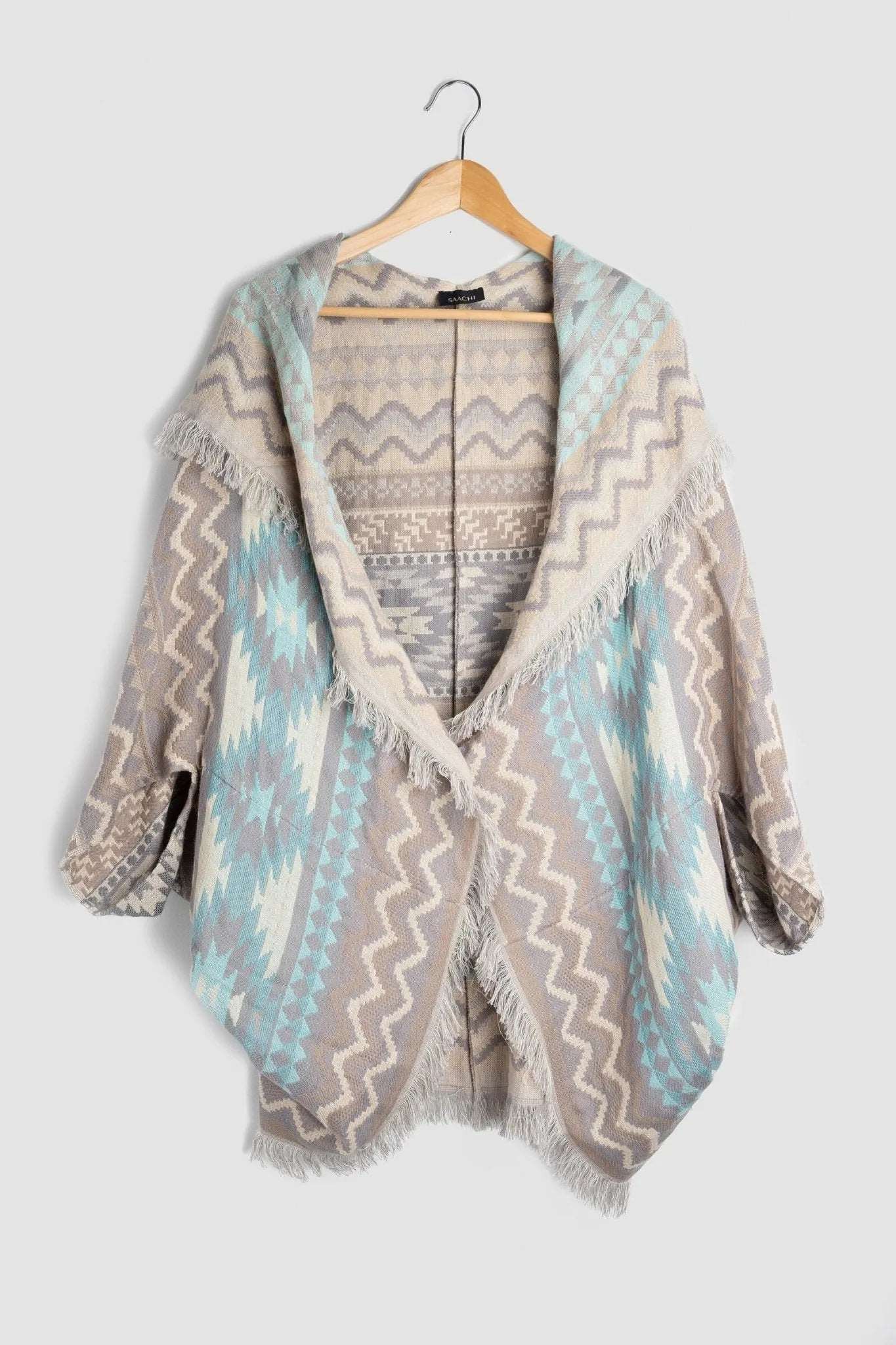 Aztec Cocoon Woven Kimono - SAACHI - Old Lace - Kimono