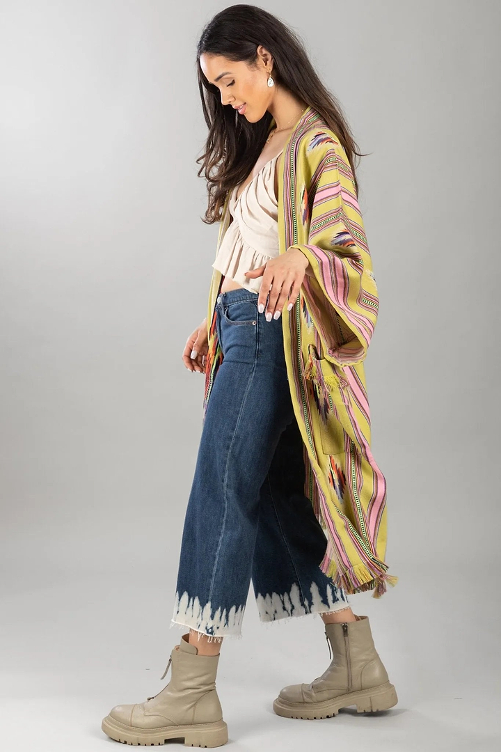 Margarita Ikat Striped Jacket Khaki