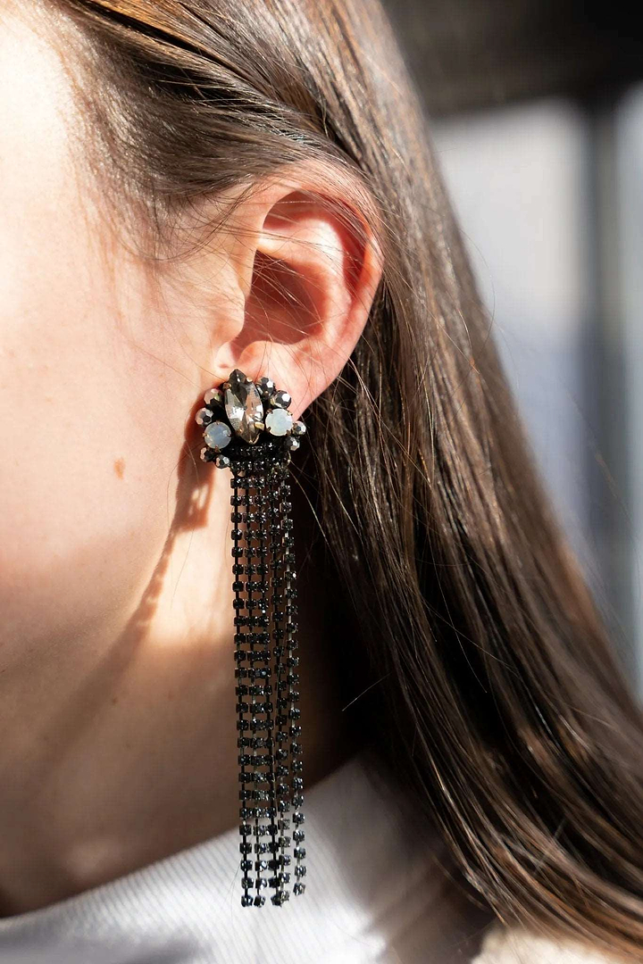 Axia Clip-On Statement Earrings Black