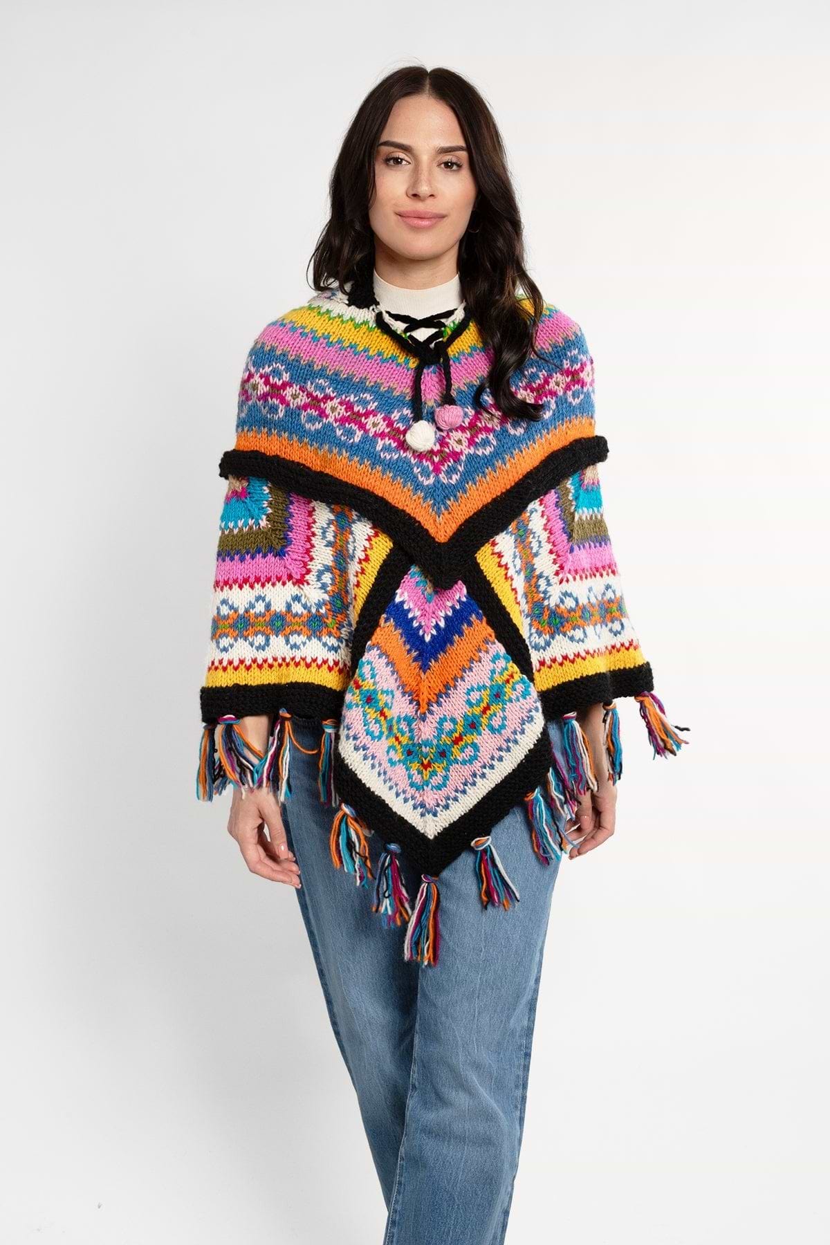 Amazon.com: QISU ISKAY Yellowstone Glow Alpaca Wool Poncho