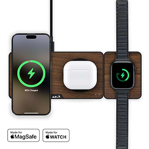 Ensemble de charge rapide 4 en 1 en noyer