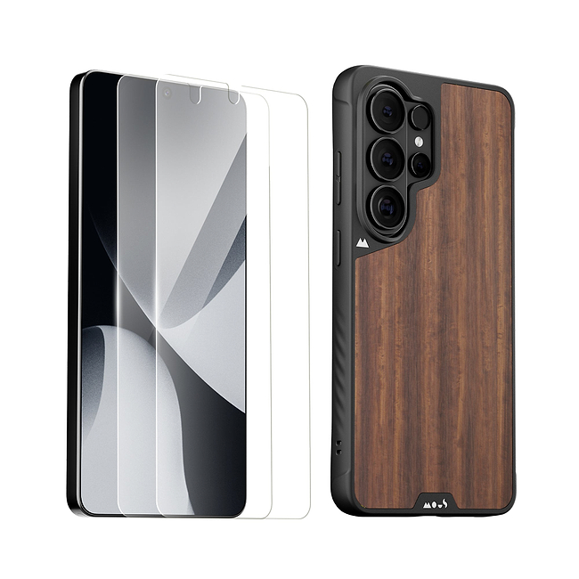 Walnut Protective Case and Screen Protector - Samsung Essentials Kit