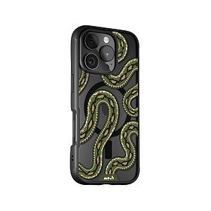 Green Tree Python Protective Phone Case - Clarity MagSafe x Serpent