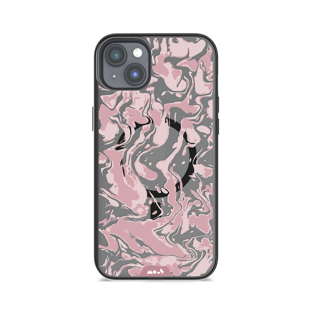 iPhone Magsafe Compatible Marbled Dusky Pink Clear Case Protective | iPhone 14 PlusiPhone 14iPhone 15iPhone 15 Plus