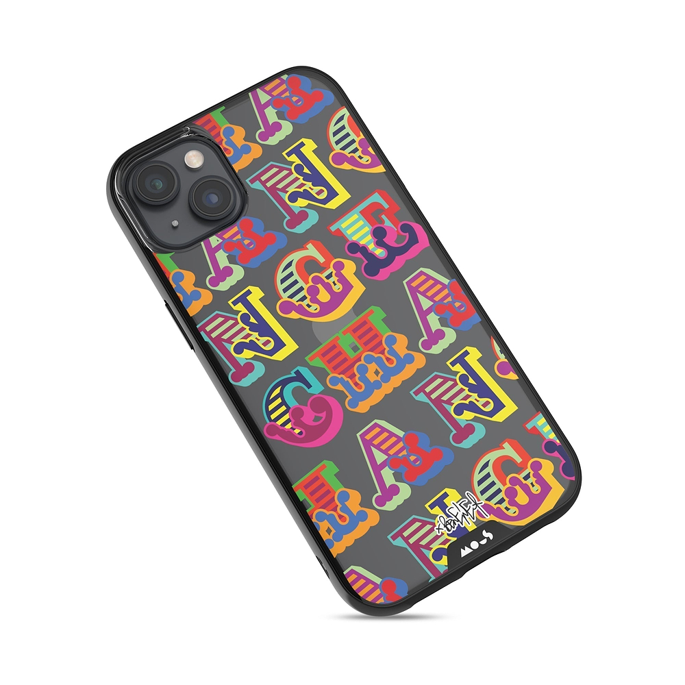 Coque protectrice transparente Qi Wireless Charging Ben Eine Change Design Collabs | iPhone 14 PlusiPhone 14iPhone 15iPhone 15 Plus