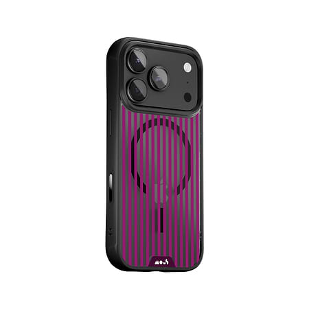 Mulberry Protective Phone Case - Clarity MagSafe x Pinstripe