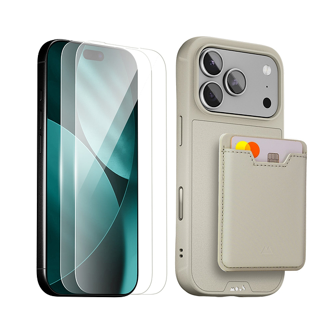 Stone Schutzhülle, Displayschutz und Card Wallet - iPhone Starter Kit